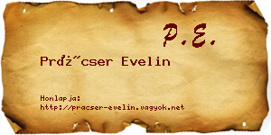 Prácser Evelin névjegykártya
